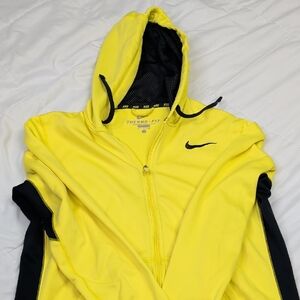 Nike Yellow and Black Zip-Up Hoodie